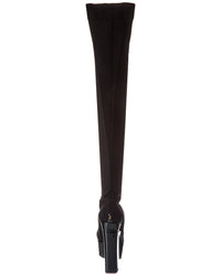 Jimmy Choo Giome 140 Knit & Patent Platform Over-The-Knee Boot