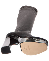 Jimmy Choo Giome 140 Knit & Patent Platform Over-The-Knee Boot