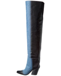 Dnu Pack Jimmy Choo Maceo 85 Denim & Leather Over-The-Knee Boot