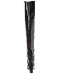 Dnu Pack Jimmy Choo Maceo 85 Denim & Leather Over-The-Knee Boot