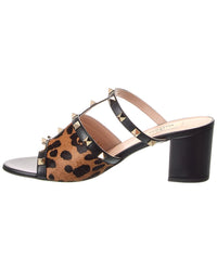 Valentino Rockstud 60 Haircalf & Leather Sandal
