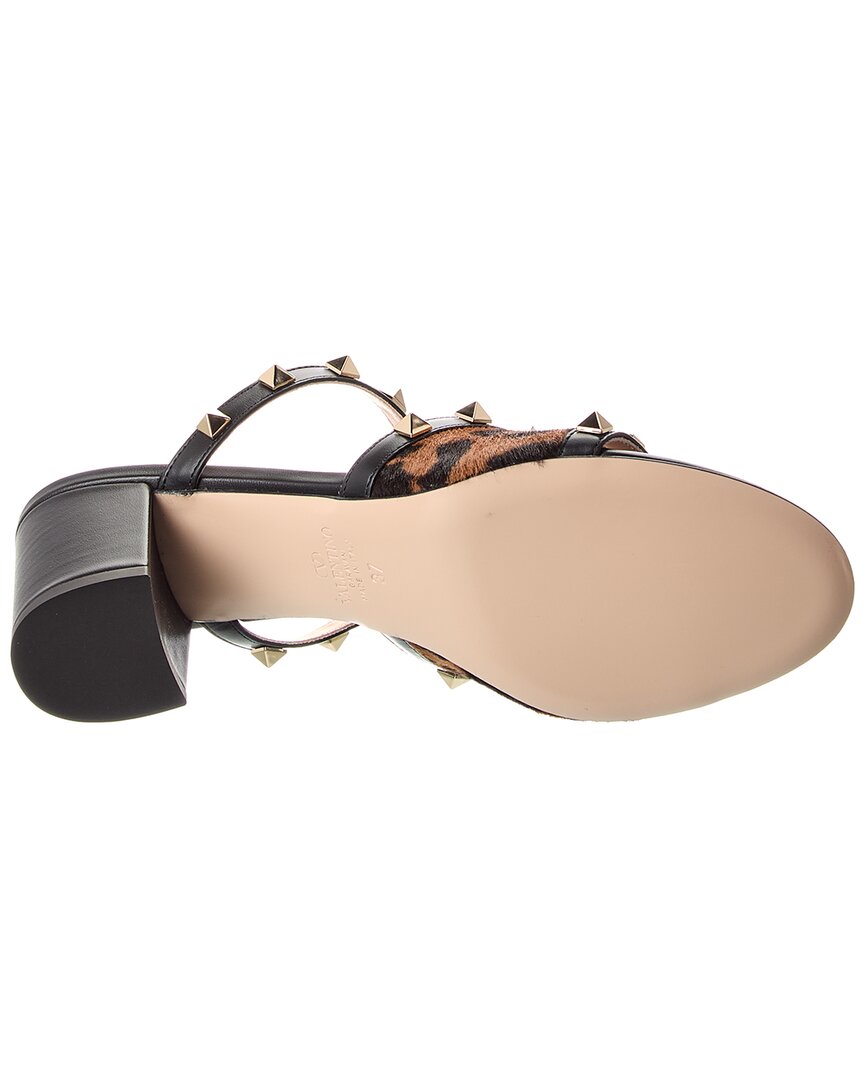 Valentino Rockstud 60 Haircalf & Leather Sandal