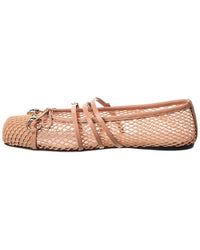 Gucci Horsebit Mesh & Leather Ballet Flat