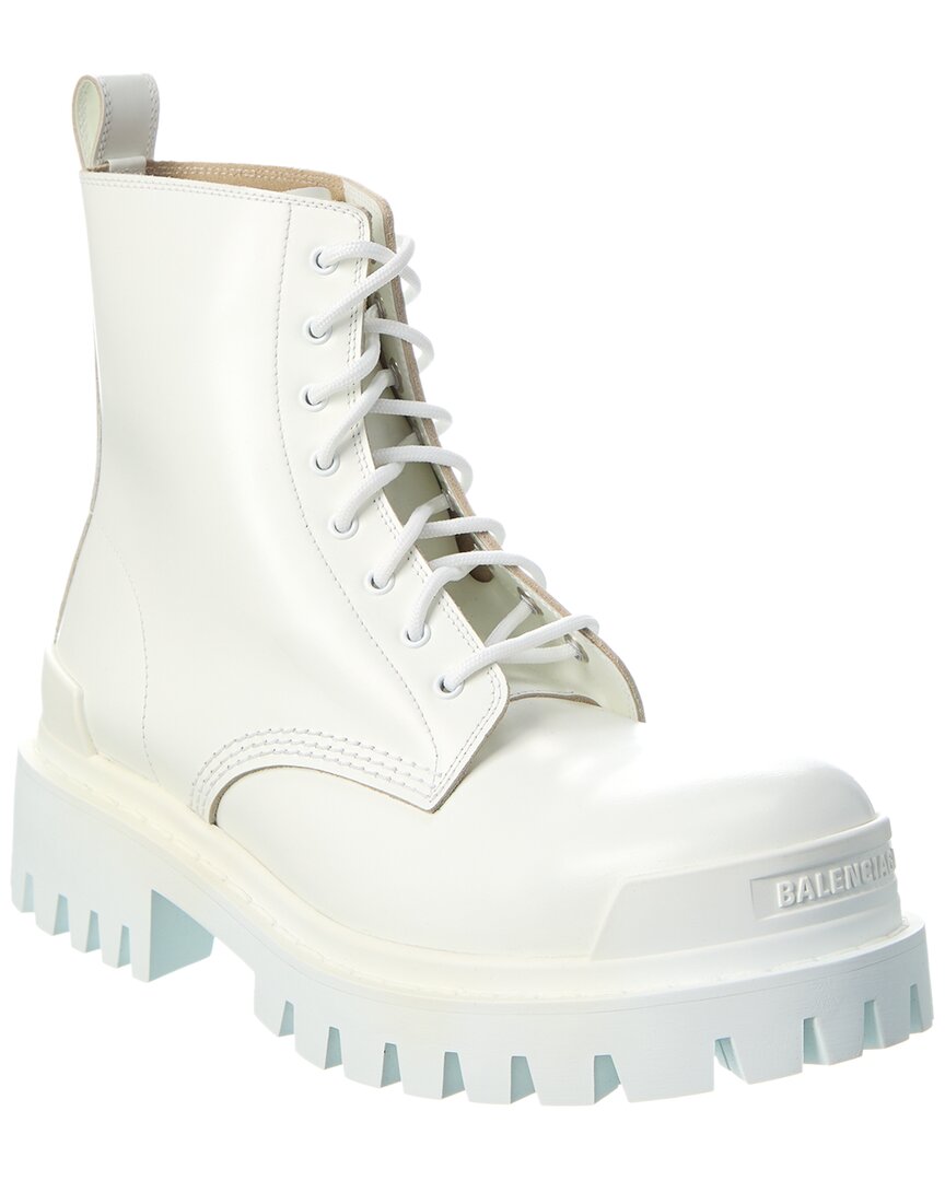 Balenciaga Strike Leather Boot White