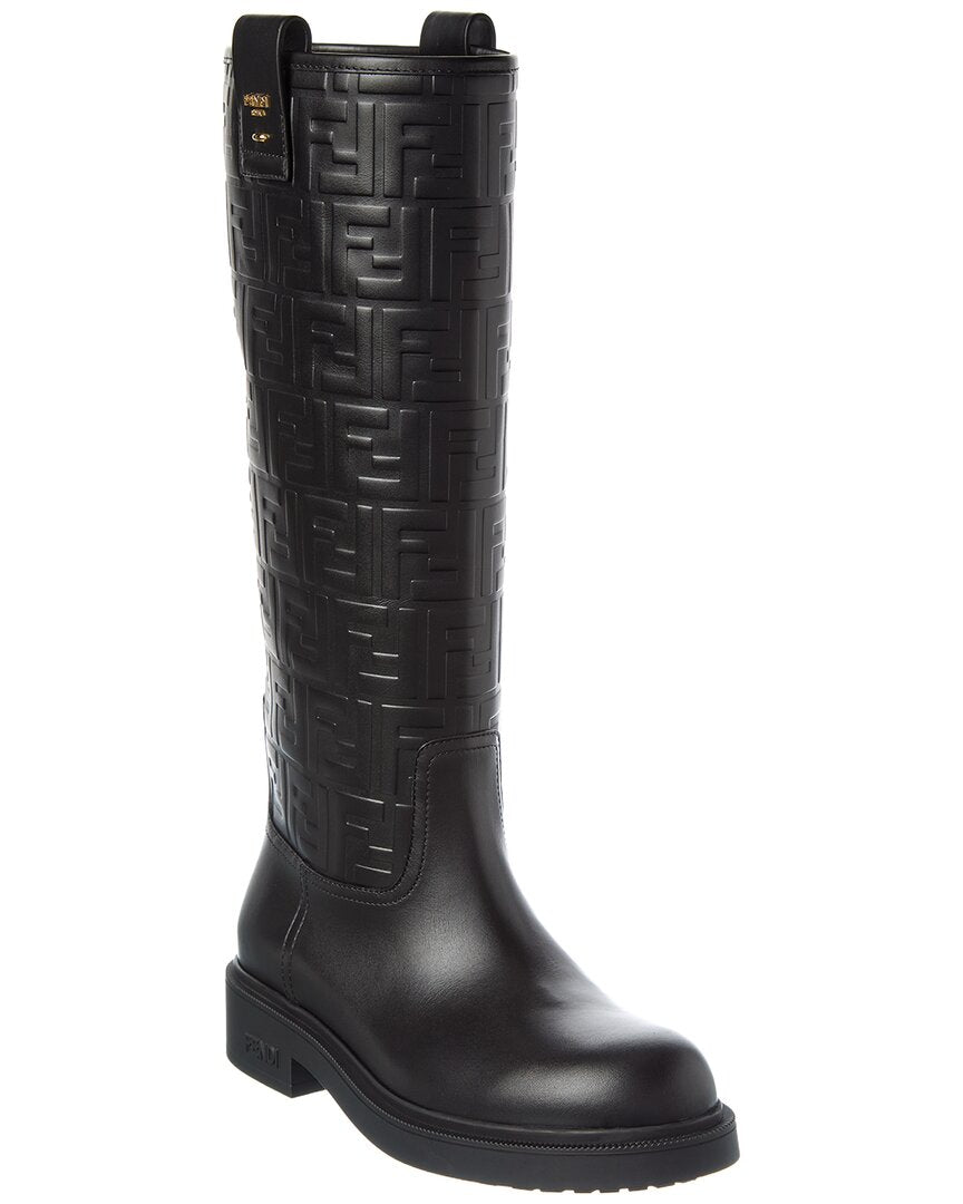 FENDI Fendi Filo Ff Leather Knee-High Boot