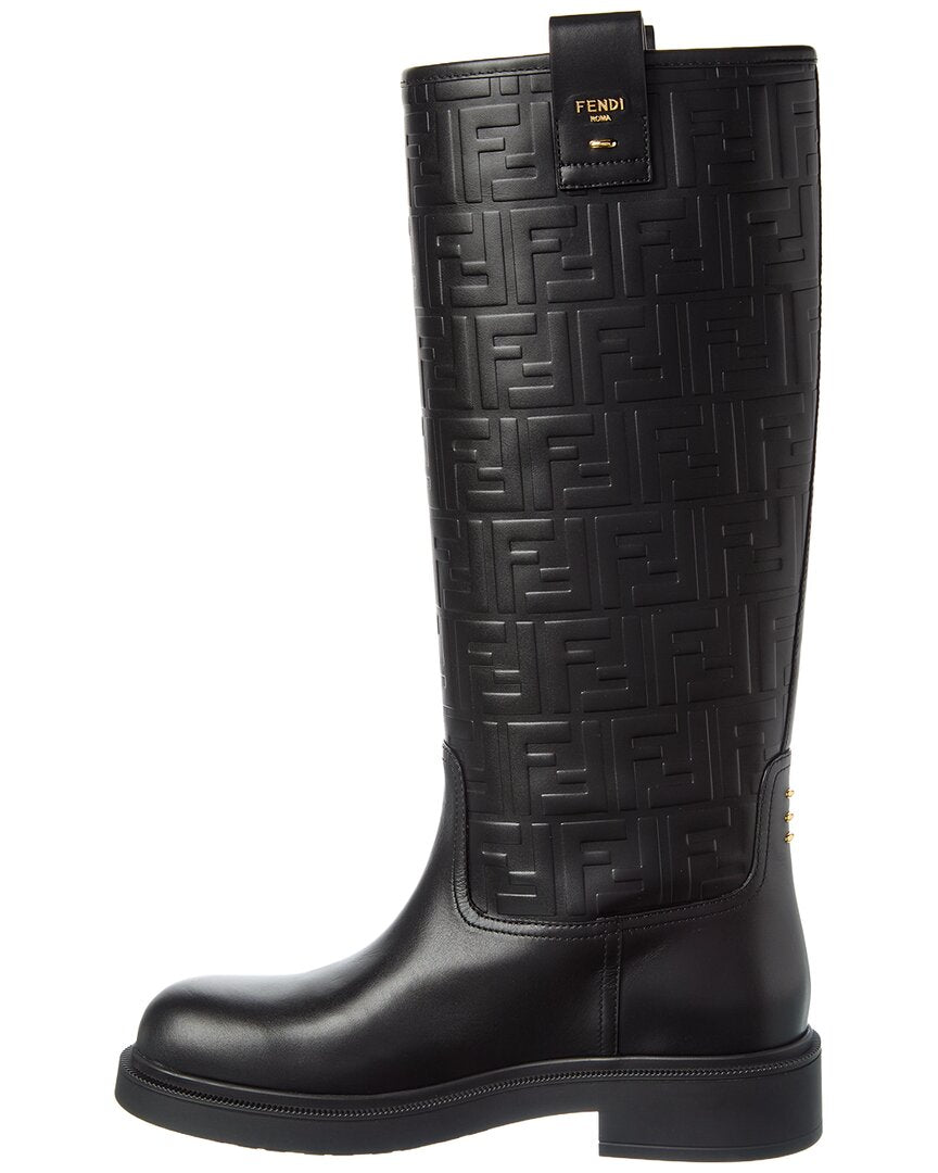 FENDI Fendi Filo Ff Leather Knee-High Boot