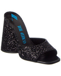 The Attico Luz Leather Sandal Black