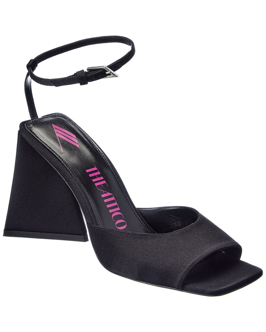 The Attico Piper 85 Satin Sandal Black
