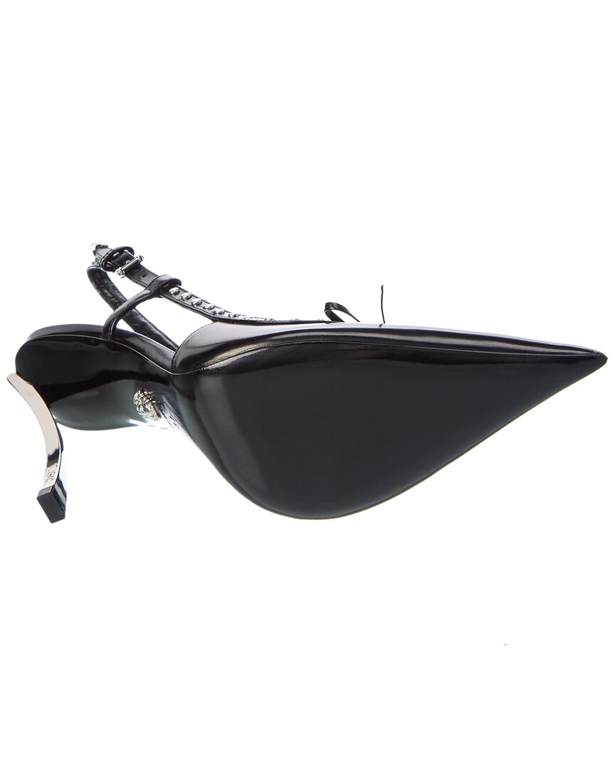 Versace Laced Pin-Point Leather Slingback Pump