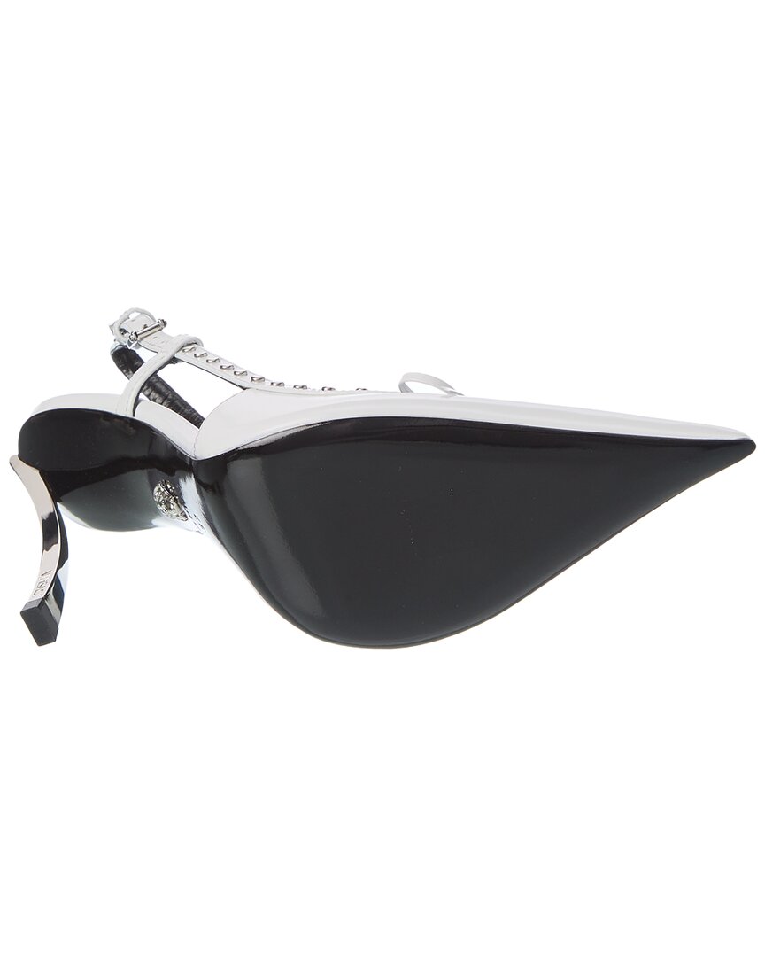 Versace Laced Pin-Point Leather Slingback Pump
