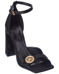 Versace Medusa Silk Sandal 38 Black
