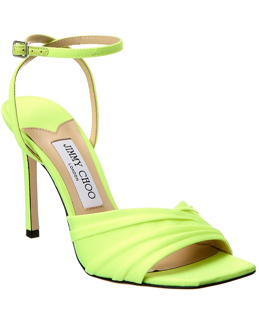Jimmy Choo Basil 95 Leather Sandal Green