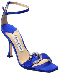 Jimmy Choo Marsai 90 Satin Sandal 38 Blue