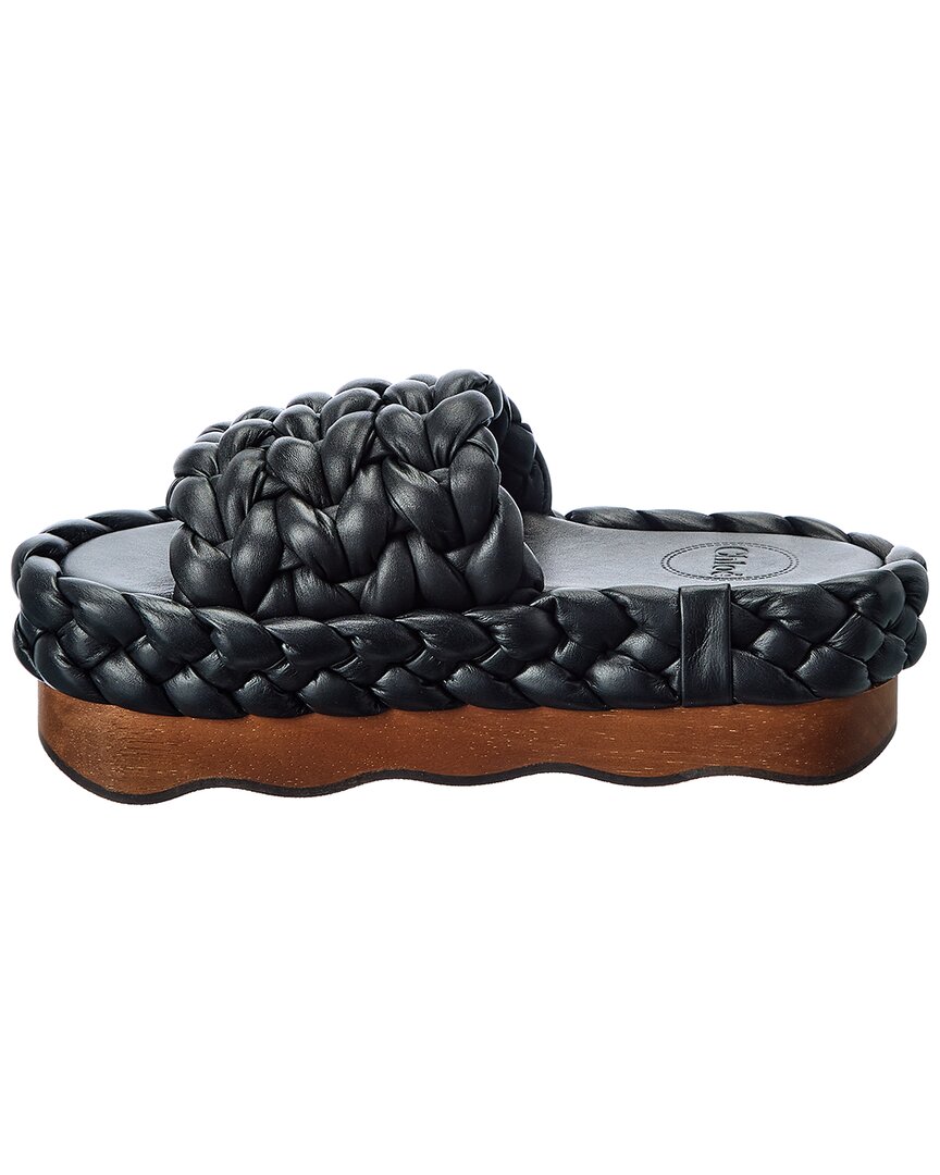 Chloé Chloé Woody Braided Leather Sandal
