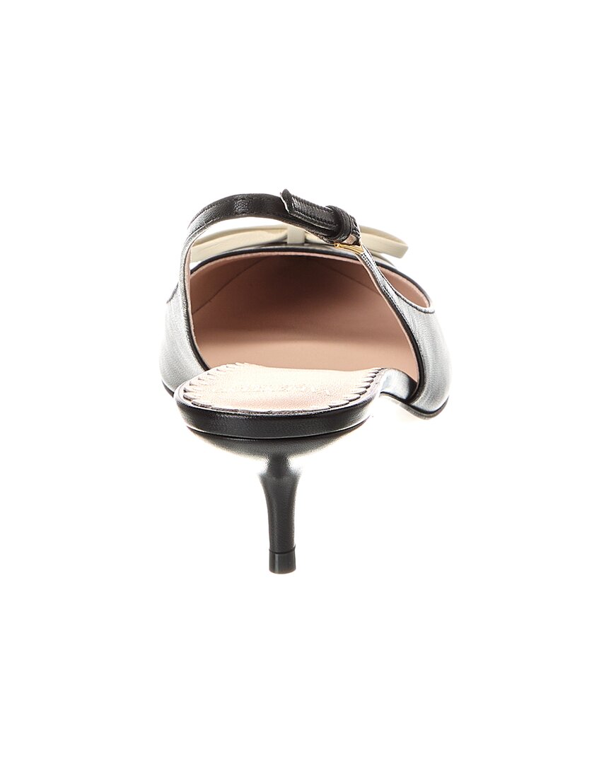 Valentino Bow Detail 45 Leather Slingback Pump