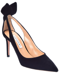 Aquazzura Aquazzura Bow Tie 85 Velvet Pump