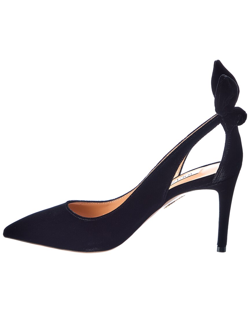 Aquazzura Aquazzura Bow Tie 85 Velvet Pump