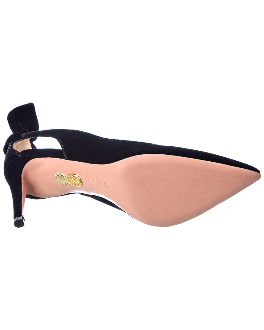 Aquazzura Aquazzura Bow Tie 85 Velvet Pump