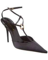 Saint Laurent Luna 105 Satin Slingback Pump Black