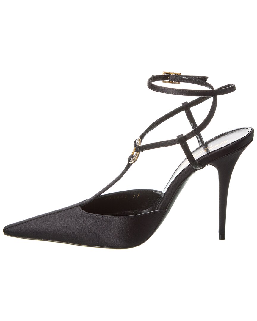 Saint Laurent Luna 105 Satin Slingback Pump