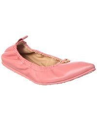 Gianvito Rossi Alina Leather Flat Pink