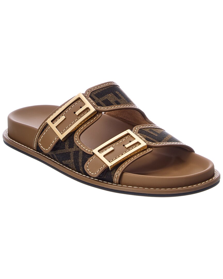 FENDI Fendi Feel Ff Leather-Trim Sandal