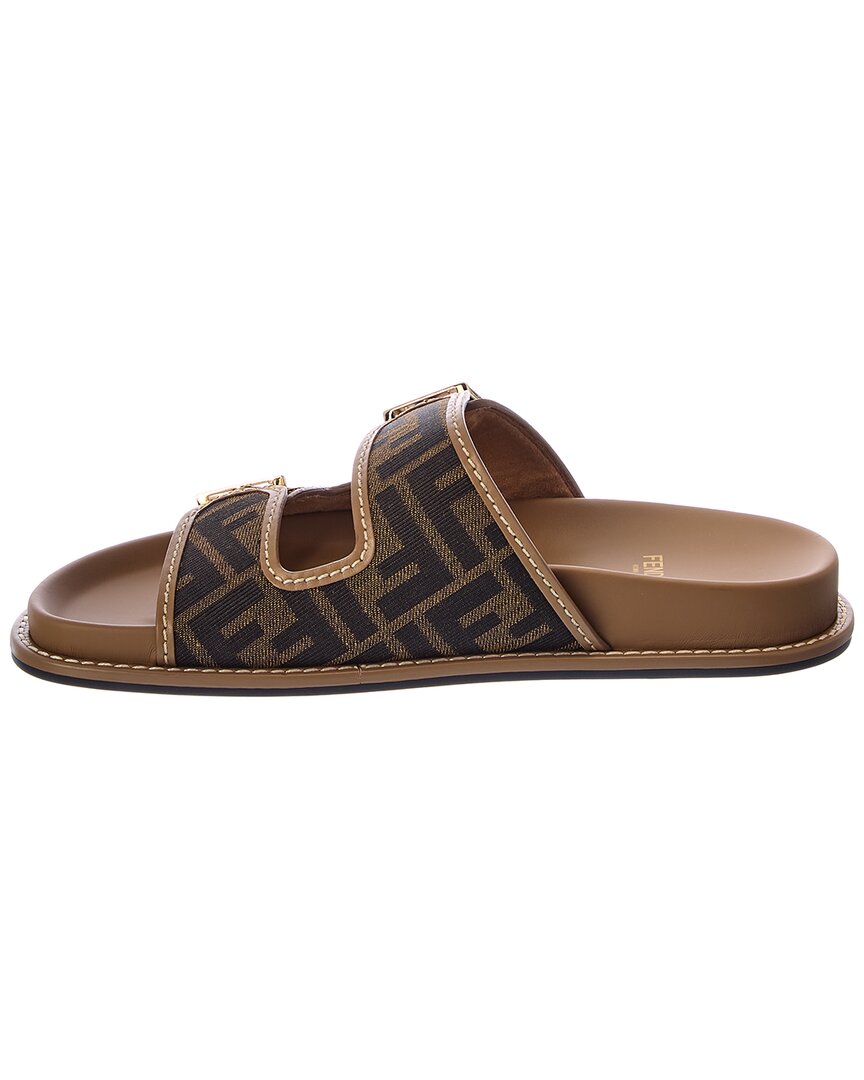 FENDI Fendi Feel Ff Leather-Trim Sandal