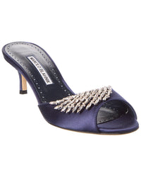 Manolo Blahnik Lumada 50 Satin Mule