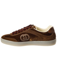 Gucci G75 Velvet & Suede Sneaker