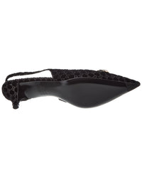 Gucci Horsebit Gg Velvet Slingback Pump