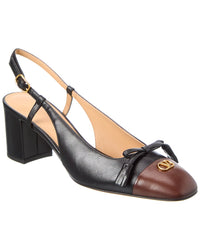Valentino Bow 60 Leather Slingback Pump
