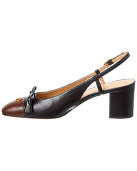 Valentino Bow 60 Leather Slingback Pump