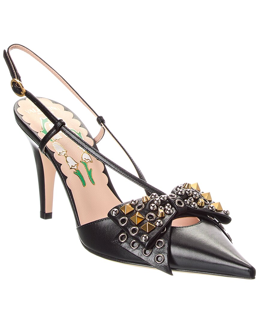 Valentino Vlogo 85 Leather Slingback Pump