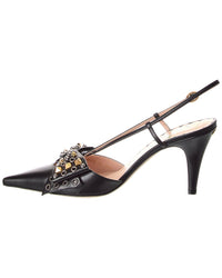 Valentino Vlogo 85 Leather Slingback Pump