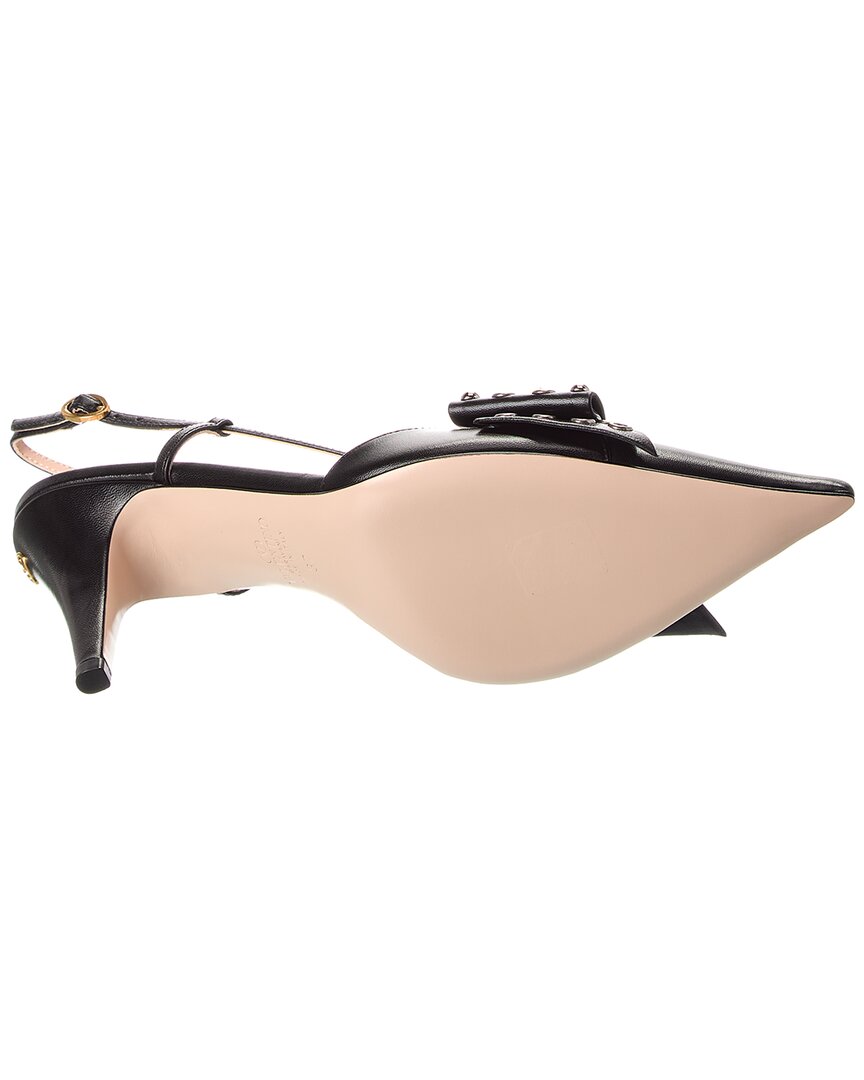 Valentino Vlogo 85 Leather Slingback Pump