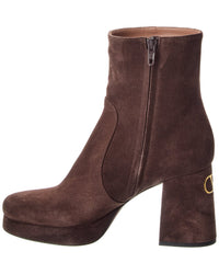 Valentino Valentino Fawcette 90 Suede Platform Bootie