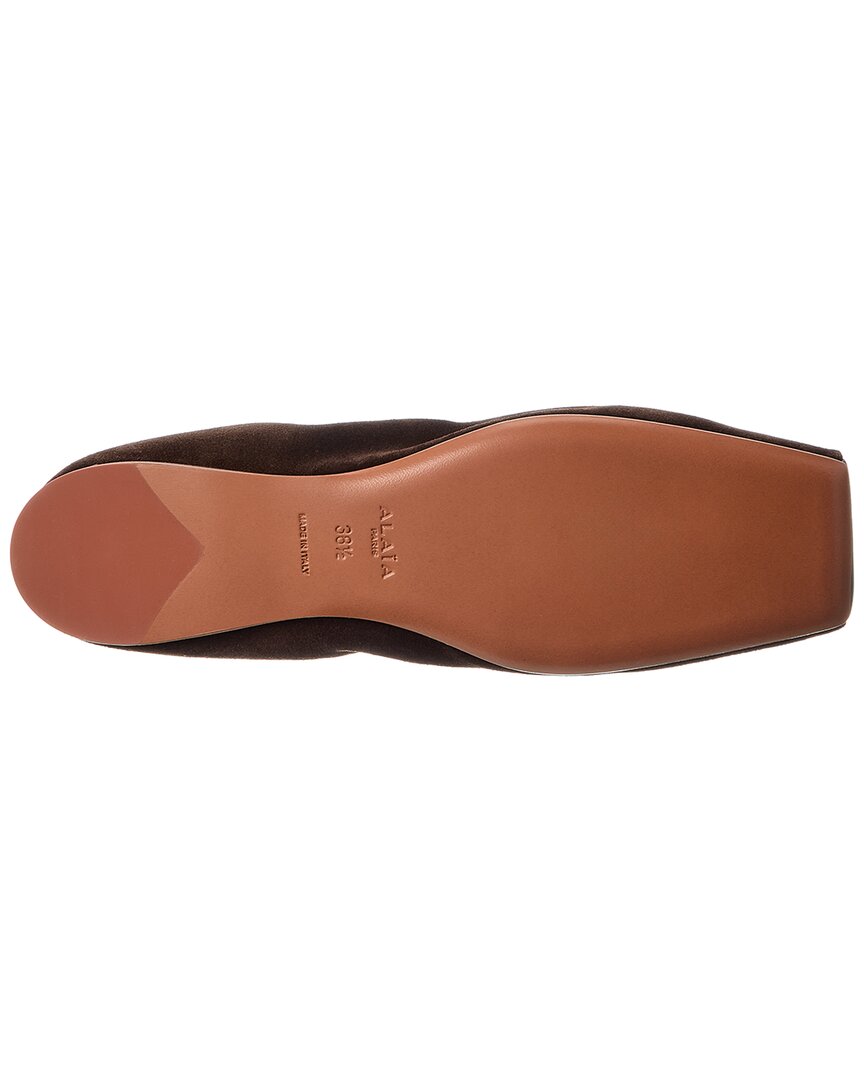 Alaïa Square Suede Ballet Flat