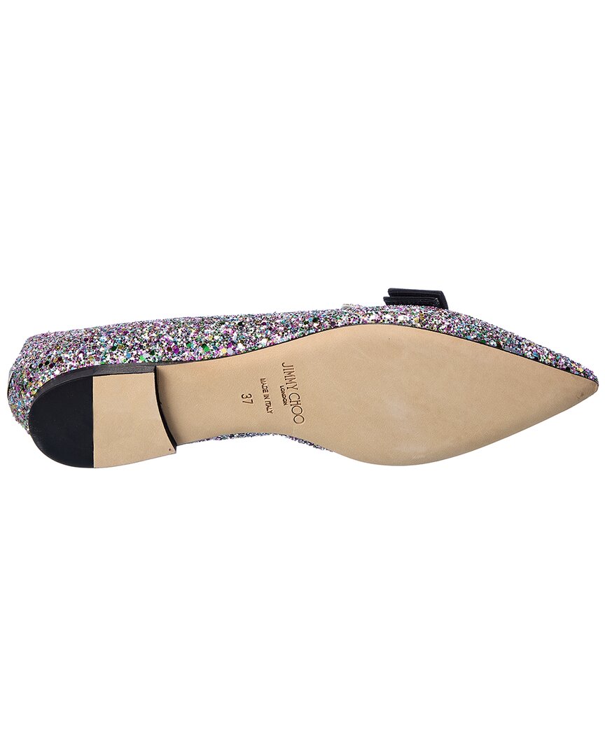 JIMMY CHOO ジミーチュウ GALA グリッター フラットシューズ 24 Jimmy Choo Gala Glitter Flat – Bluefly