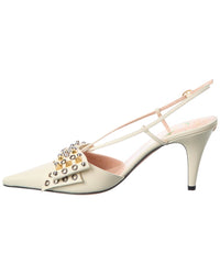 Valentino Vlogo 85 Leather Slingback Pump