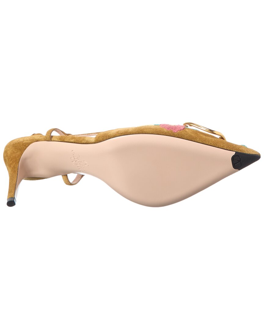 Valentino Vlogo Signature 80 Suede Slingback Pump