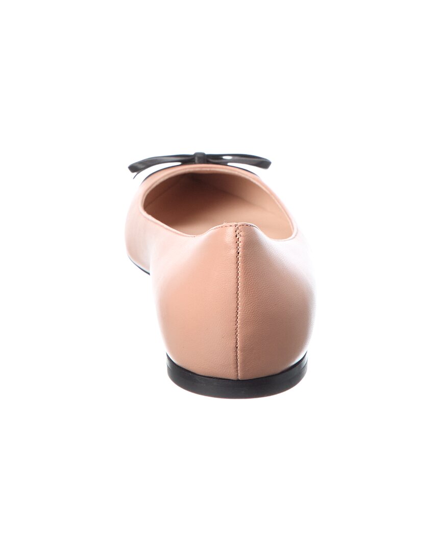 Valentino Vlogo Leather Ballerina Flat