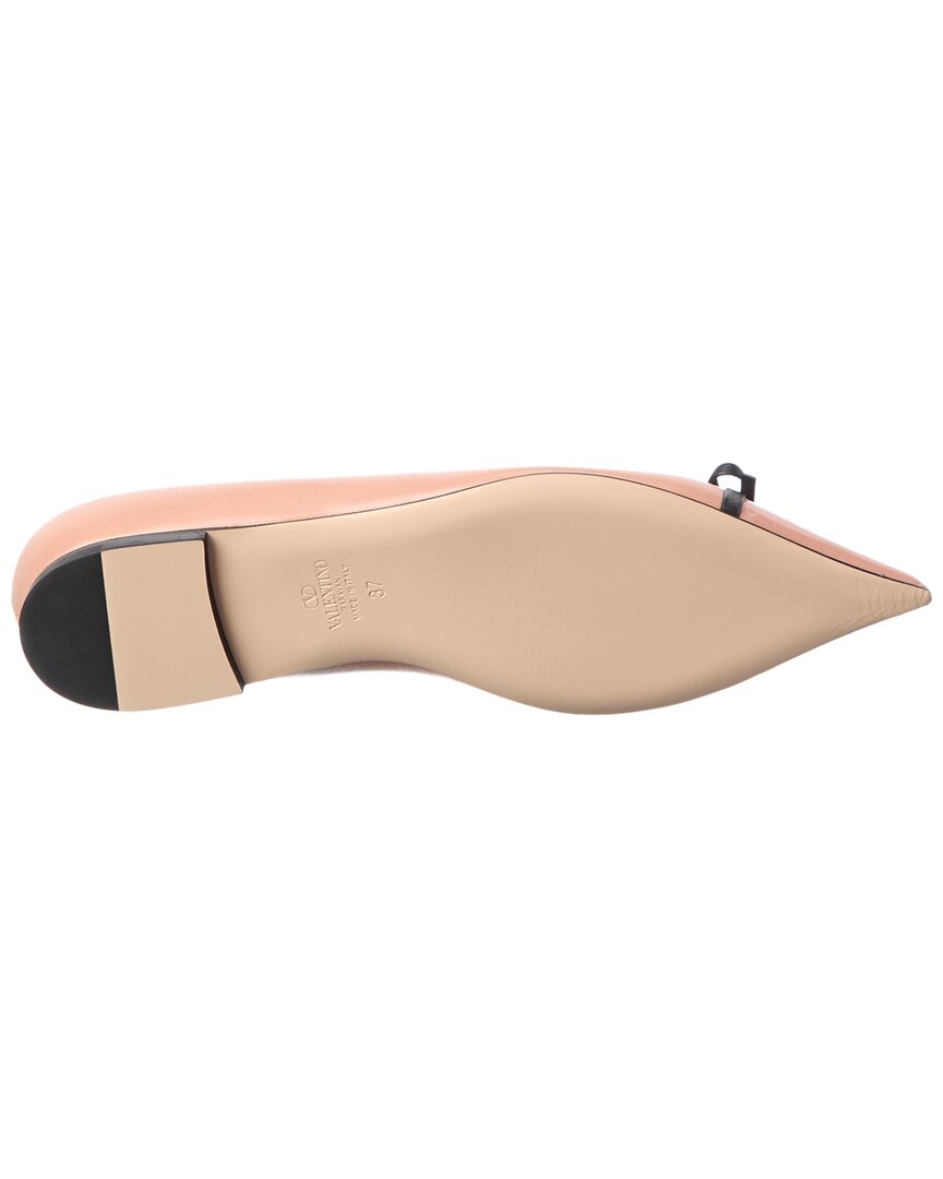 Valentino Vlogo Leather Ballerina Flat