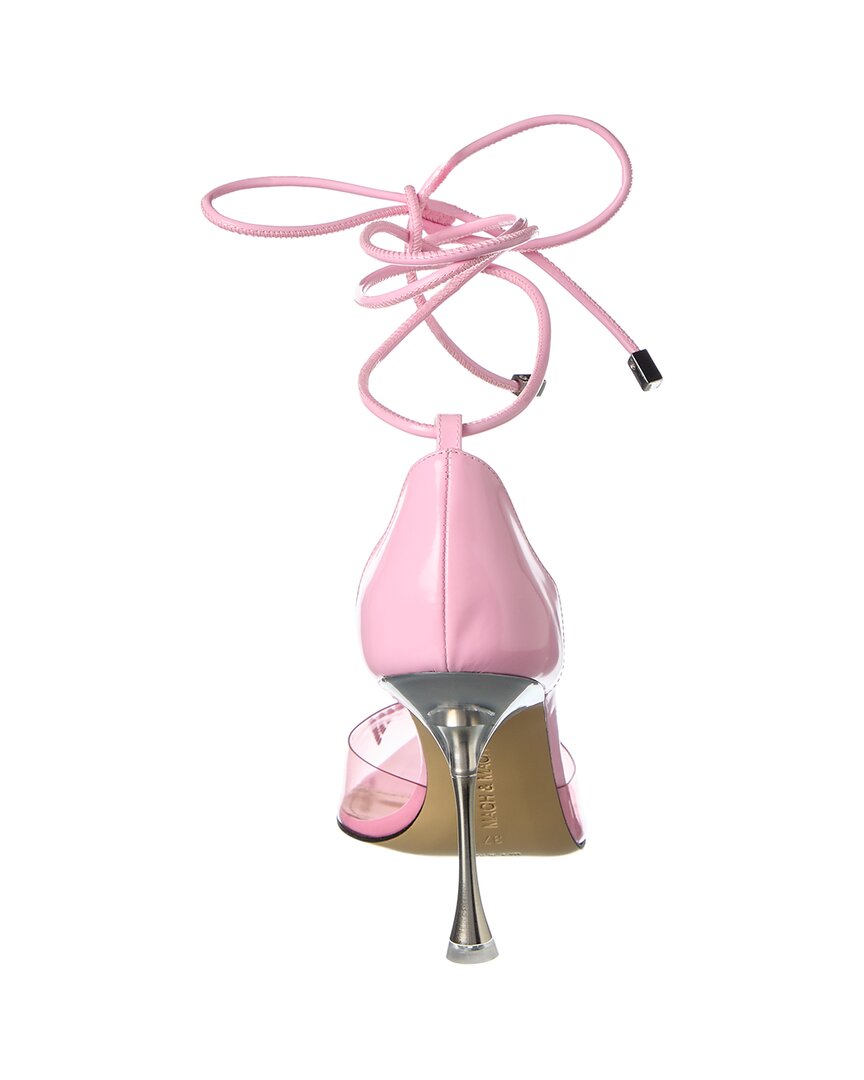 Mach & Mach Crystal Square Bow Vinyl & Leather Pump