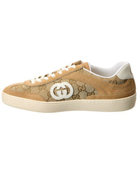 Gucci G75 Gg Canvas & Suede Sneaker