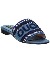 Gucci Gucci Script Denim Sandal