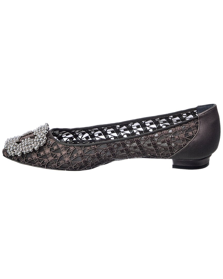 Manolo Blahnik Hangisi Lace Flat – Bluefly