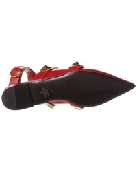 Valentino Roman Stud Leather Ankle Strap Flat