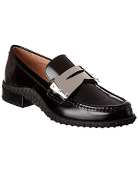 Tod’S Contrast Penny Bar Leather Loafer