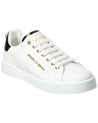 Dolce & Gabbana Portofino Leather Sneaker 37 White
