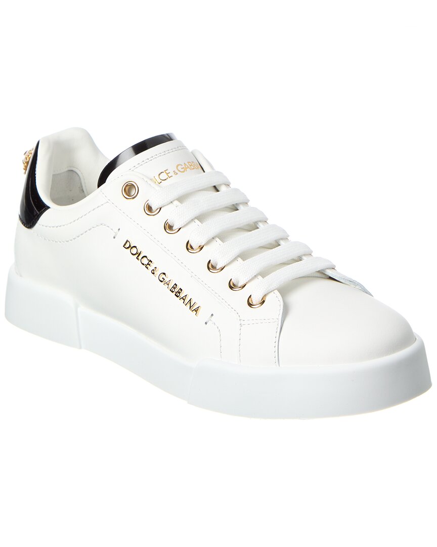Dolce & Gabbana Portofino Leather Sneaker 37 White